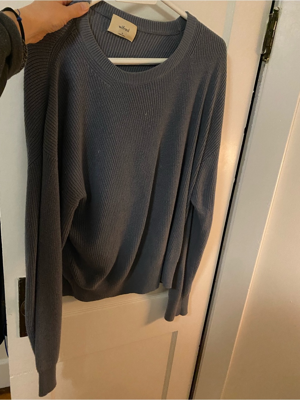 Wilfred Slate Ribbed Crewneck Sweater